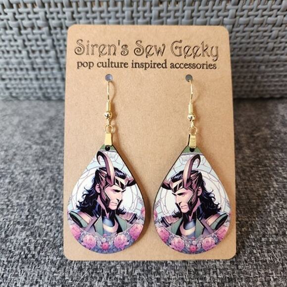 Loki Marvel Comics Disney MCU Earrings - Picture 2 of 3